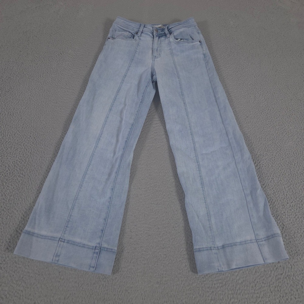 Altar'd State Jeans Women 27 Light Wash Hannah Wide Leg Hem Front Seam Denim